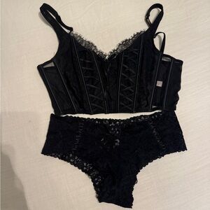 Victoria's Secret Black Lace Corset set